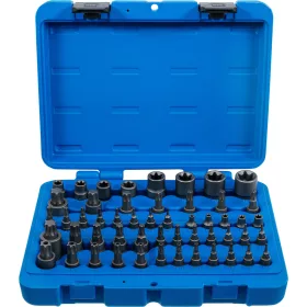   BGS technic Bitfej és dugókulcsfej készlet | E-profil / T-profil (Torx) / T-profil (Torx) furattal / TP-profil (Torx plus) | 52 darabos (BGS 9839)