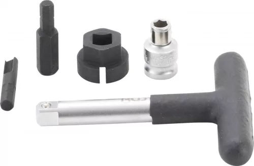 BGS technic Olajleeresztő kulcs készlet | Műanyag olajleeresztő csavarokhoz | Külső hatszögletű kulcsnyílású hajtás 6,3 mm (1/4"), külső hatszögletű 10 mm (3/8") | 5 darabos (BGS 9843)