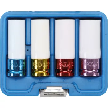   BGS technic 1/2" Levegős Dugókulcs fej készlet | műanyag borítással | 17 / 19 / 21 / 22 mm | 4 darabos (BGS 9847)