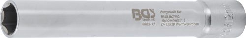 BGS technic Dugókulcs, hatszögletű, extra mély | 10 mm (3/8") | 12 mm (BGS 9863-12)