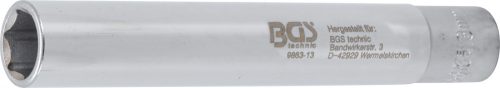 BGS technic Dugókulcs, hatszögletű, extra mély | 10 mm (3/8") | 13 mm (BGS 9863-13)