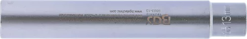 BGS technic Dugókulcs, hatszögletű, extra mély | 10 mm (3/8") | 13 mm (BGS 9863-13)