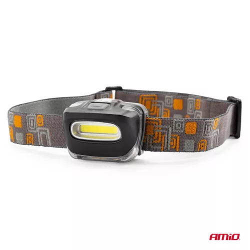 AMiO LED COB fejlámpa 3xAAA 150Flux IPX3 (02199)