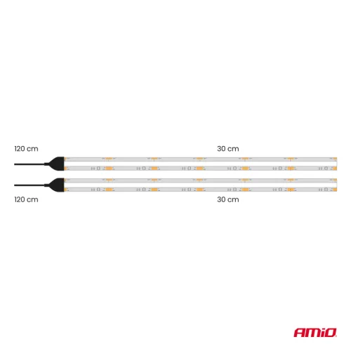 AMiO rugalmas COB LED-szalagok, fehér 2x30 cm 12 V (04569)