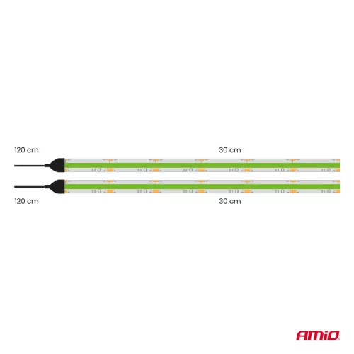 AMiO rugalmas COB LED-szalagok, zöld, 2x30 cm, 12 V, (04573)