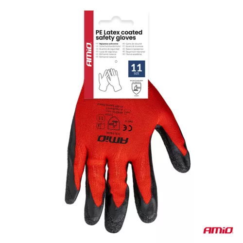 AMiO PE Latex bevonatos munkavédelmi kesztyű 4 db méret 11 (2 pár), 2121X (04638)