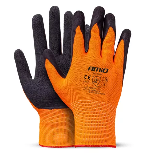 AMiO PE Latex habbevonatos munkavédelmi kesztyű 4 db méret 8 (2 pár), (04639)