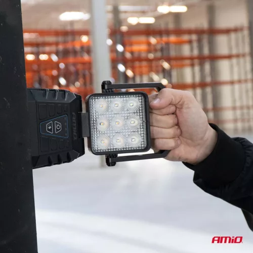 AMiO LED-es munka- és figyelmeztető lámpa 15W (BATT) (04865)