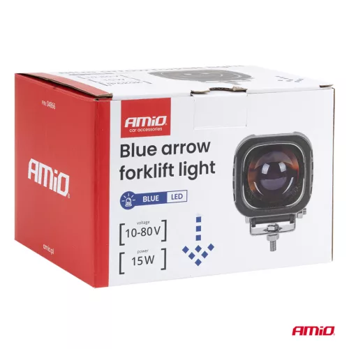 AMiO kék nyíl alakú targoncajelző fény, 15 W, 10–80 V (04866)