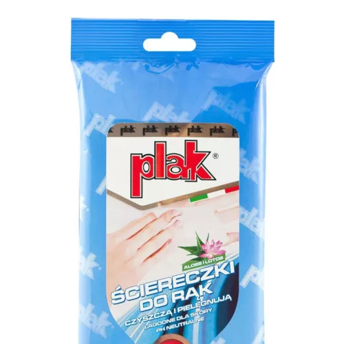 PLAK kéztisztító kendő, aloe és lótusz, 24 db (E0429)