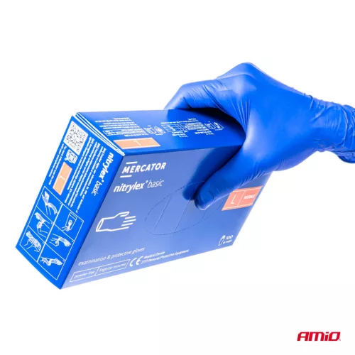 MERCATOR nitril védőkesztyű Nitrylex Basic méret L 100 db (MER02958)