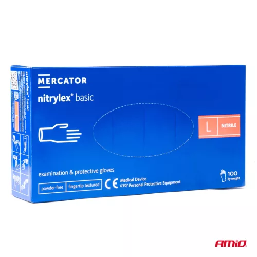 MERCATOR nitril védőkesztyű Nitrylex Basic méret L 100 db (MER02958)
