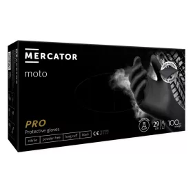   MERCATOR Nitril kesztyű MOTO fekete méret L, 100 db (MER03385)