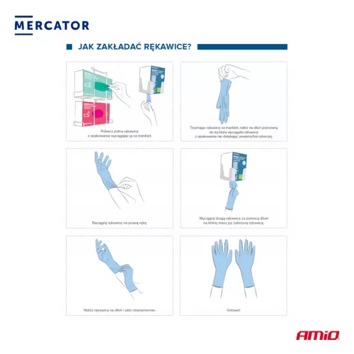 MERCATOR nitril védőkesztyű Nitrylex Basic méret L 100 db (MER13429)
