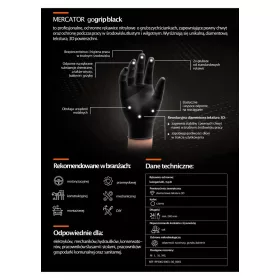   MERCATOR nitril kesztyű GoGrip fekete méret XL, 50 db (MER20312)