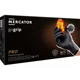   MERCATOR nitril kesztyű GoGrip fekete méret XXL, 50 db (MER20313)