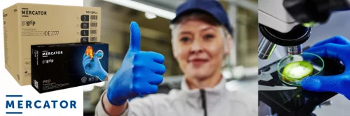 MERCATOR nitril kesztyű GoGrip kék méret M, 50 db (MER20315)