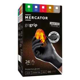   MERCATOR gogrip fekete nitril kesztyű, egyenként adagolható, XL, 100 db (MER20887)
