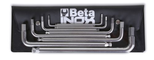Beta 96BPINOX/B9 6 darabos hatlapfejű hajlított belső kulcs rozsdamentes acélból, tasakban (000961456)