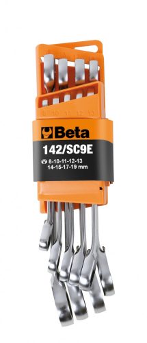 Beta 142/SC9I-E Csillag-villáskulcs készlet, 9 darabos, átváltós racsnival, kompakt tartóval (001420088)