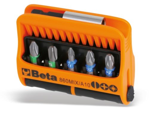 Beta 860MIx/A10 10 csavarhúzóbetét és mágneses betéttartó, műanyag dobozban (008600900)