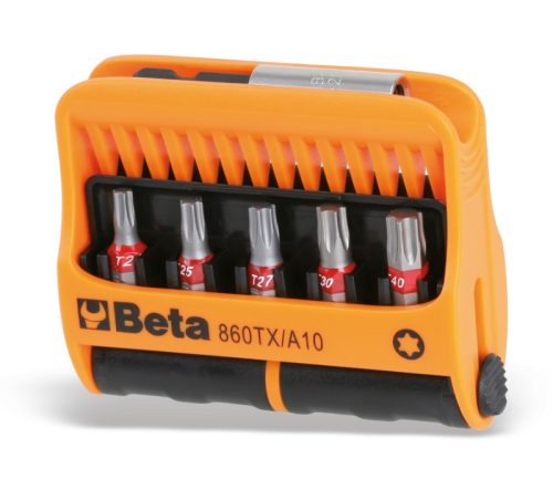 Beta 860Tx/A10 10 csavarhúzóbetét és mágneses gyorslazítású betéttartó, műanyag dobozban (008600970)