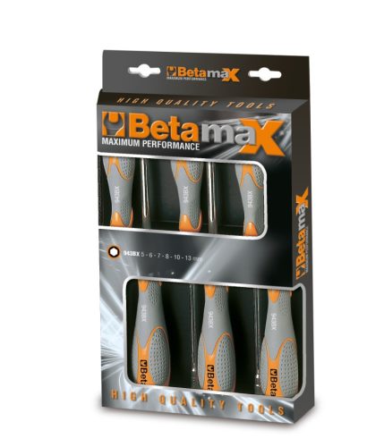 Beta 943Bx/D6 6 részes dugókulcs-csavarhúzó szerszám készlet bi-materiál nyéllel (009430026)