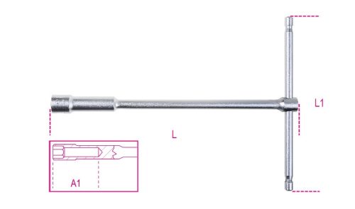Beta 949 T szárú egyszerű kulcs mély hatlapfejű dugóvéggel 8 (009490008)