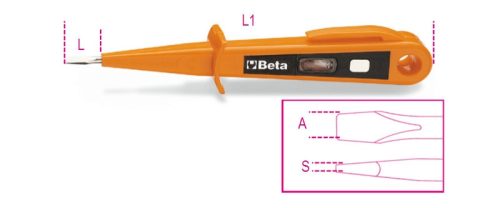 Beta 1253A Fáziskereső csavarhúzó - 125/250V, dupla szigeteléssel (012530010)