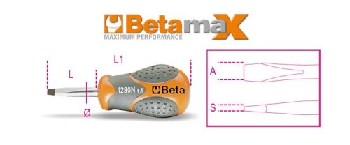 Beta 1290N 6,5x30 Extra rövid csavarhúzó hasítottfejű csavarokhoz (012900106)