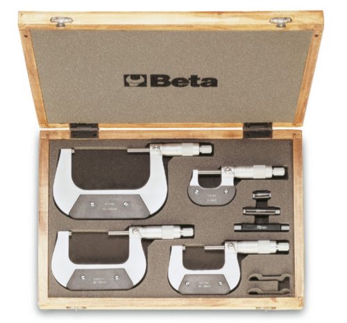 Beta 1658/C4 4-részes mikrométer készlet, fadobozban (016580001)