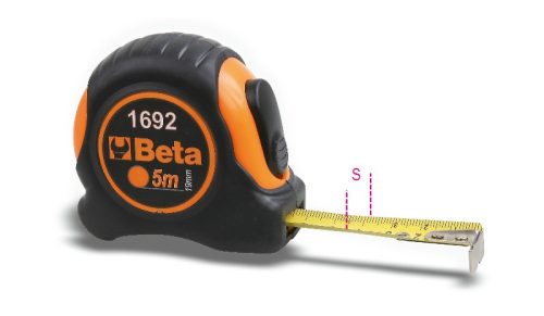 Beta 1692/2 Mérőszalag, ütésálló bimateriál ABS-ház, acélszalag, pontossági osztály: II (016920052)