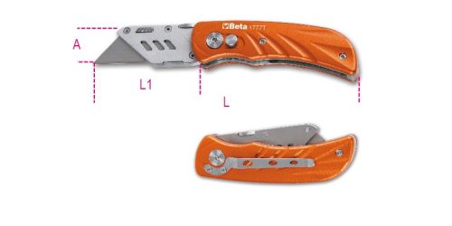 Beta 1777T Behúzható pengéjű kés acélból, 5 tartalékpengével szállítva (017770030)
