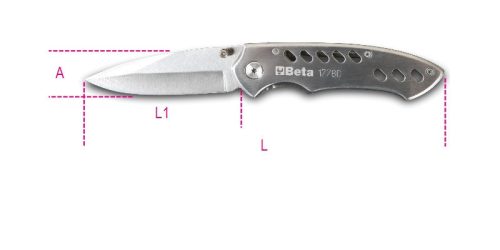 Beta 1778D Behajtható pengéjű kés rozsdamentes acél penge és nyél tokban (017780060)