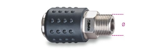 Beta 1917M ¼ Univerzális golyórögzítésű gyorscsatlakozó hüvely ütésálló gumival (019170001)