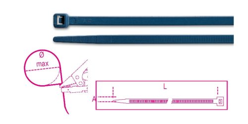 Beta BMBX1536 Műanyag kábelkötegelő szalag, kék színű, kimutatható a fémdetektorok (BMBX1536)