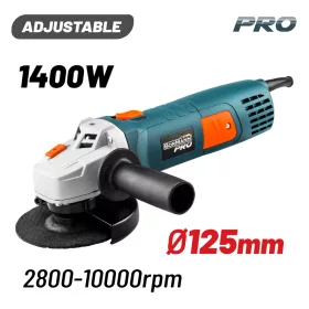   BORMANN Pro Sarokcsiszoló 1400W, 125mm, szabályozható fordulat 2800-10000rpm (BAG1450)