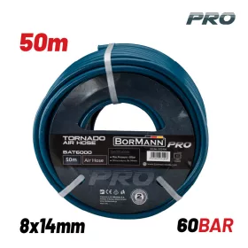   BORMANN Pro Pneumatikus levegőtömlő kompresszorhoz, Tornado, 8 × 14 mm, 60 bar, 50 méter (BAT6000)