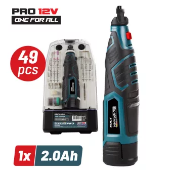  BORMANN Pro AKKUMULÁTOROS MINI CSISZOLÓ-GRAVíROZÓ GÉP KÉSZLET 12V (BBP2450)