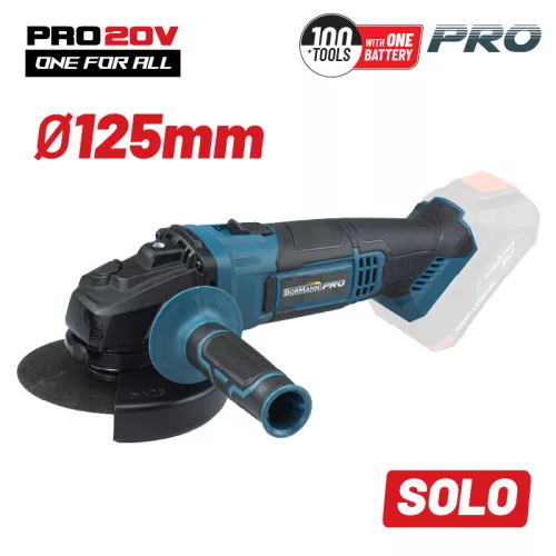 BORMANN Pro akkumulátoros Sarokcsiszoló 20V, Li-Ion, Φ125mm, 10000rpm (akku és töltő nélkül) (BBP3500)