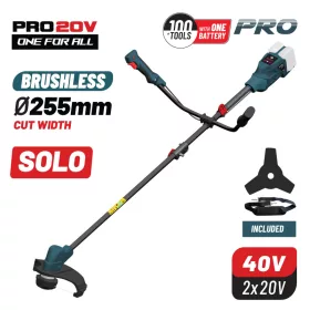   BORMANN Pro Akkus fűkasza 40 V, szénkefementes, damilfejjel és 3 ágú vágókéssel, géptest (BBP4602)