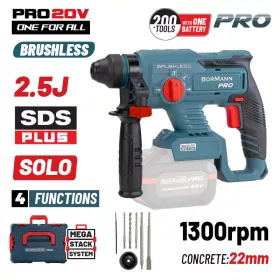   BORMANN Pro Akkus SDS Plus fúrókalapács 20 V, 2,5 J, szénkefementes, géptest (BBP5302CA)