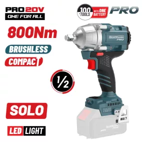   BORMANN Pro akkus szénkefe nélküli ütvebehajtó kulcs 20V, Lli-ion, 800Nm, 0-1400/1900/2400rpm, akku töltő nélkül (BBP5385)