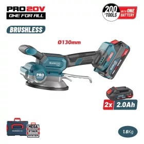   BORMANN Pro Akkus burkolólap vibrátor 20 V, 130 mm tapadókorong, 2 × 2 Ah akkuval (BBP5426X22C)