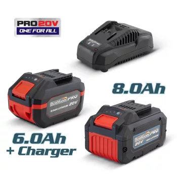   BORMANN Pro AKKUMULÁTOR KÉSZLET 2 x 6,0 Ah BBP1006+ GYORSTÖLTŐ BBP2003 (BBP9104)