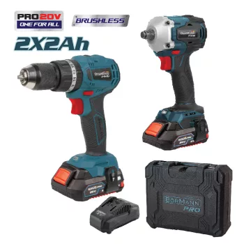  BORMANN Pro AKKUMULÁTOROS ÜTVECSAVAROZÓ + FÚRÓ 20 V (BBP9270)