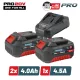 BORMANN Pro BBP9944 Akkumulátor induló KÉSZLET 20V, Akkumulátorok 2 db 4.0Ah akku  + TÖLTŐ 2.4A (BBP9944)