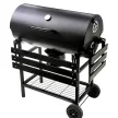 BORMANN ELITE FASZÉN GRILLSÜTŐ 70x35cm FEDŐVEL, OLDALSÓ ÉS ELÜLSŐ ASZTAL, HŐMÉRŐVEL ÉS 2 KERÉKKEL (BBQ1172)