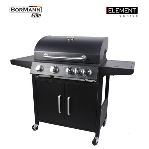BORMANN 4+1 égős KERTI BBQ GÁZGRILL, öntöttvas grillrács (BBQ4100)
