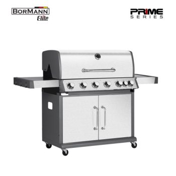   BORMANN ELITE 6+1 égős KERTI BBQ  GÁZGRILL LUXURY TYPE, öntöttvas grillrács (BBQ5200)